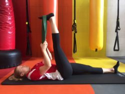 Assisted hamstring stretch