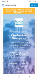 kimberlees marathon time